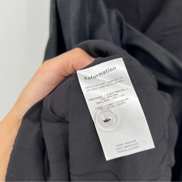 Reformation NWT SANTANA set black linen skirt and crop top NEW - Picture 7 of 8